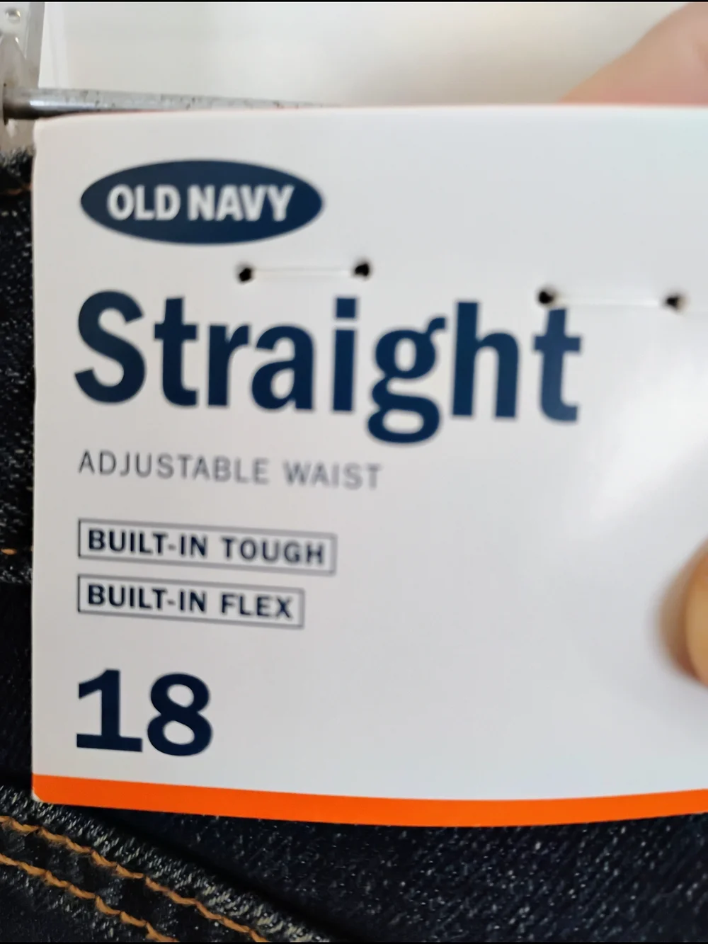 Old Navy Boys Straight Jeans Size 18 Adjustable Waist Dark Wash NWT